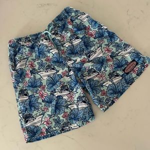 Vineyard Vines Shorts Boys Small 8-10 Swim Trunks Printed Chappy Ship yacht